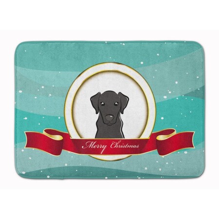Carolines Treasures Black Labrador Merry Christmas Machine Washable Memory Foam Mat BB1545RUG